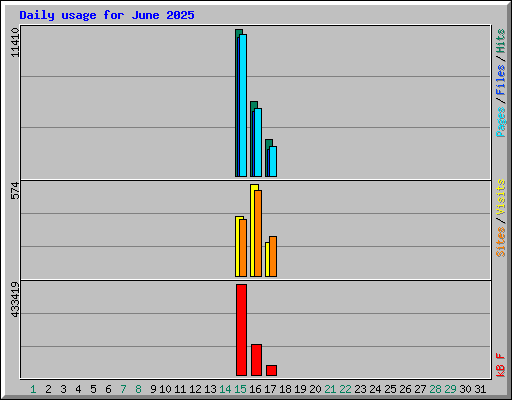 Daily usage for June 2025