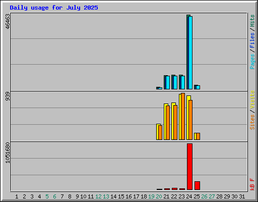 Daily usage for July 2025