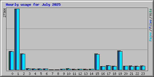 Hourly usage for July 2025
